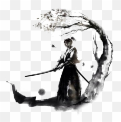 Freetoedit Silhuette Siluet Samurai - Black And White Emoji