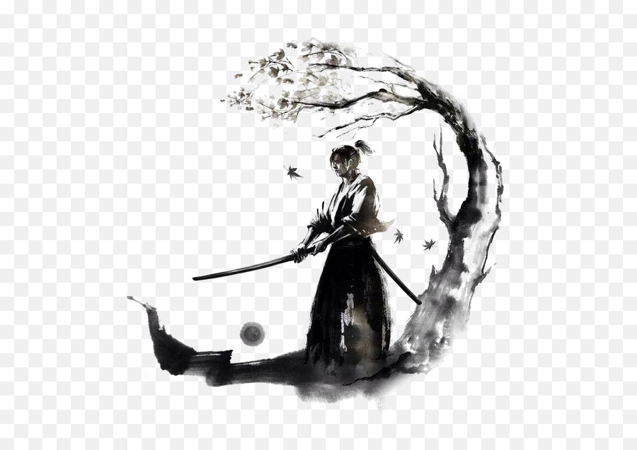 Freetoedit Silhuette Siluet Samurai - Samurai Black And White Emoji,Samurai Sword Emoji