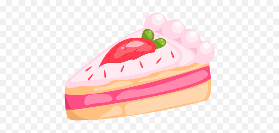 Cake Slice Clipart Png - Slice Strawberry Cake Clip Art Emoji,Cake Slice Emoji