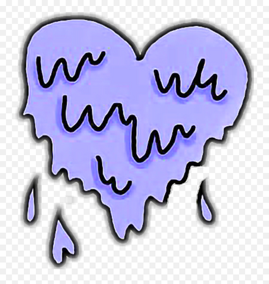 Heart Hearts Purple Blue Drip Dripping Tumblr Clipart - Melting Heart Png Emoji,Drip Emoji