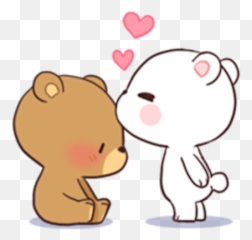 Chocolate Lovely Bear - Cute Animal Couples Cartoon Emoji,Bear Hug Emoji