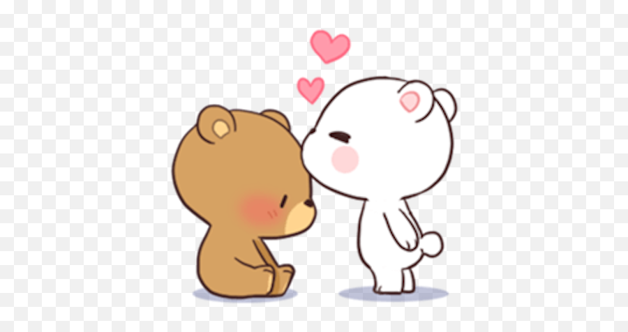 Chocolate Lovely Bear - Cute Animal Couples Cartoon Emoji,Bear Hug Emoji