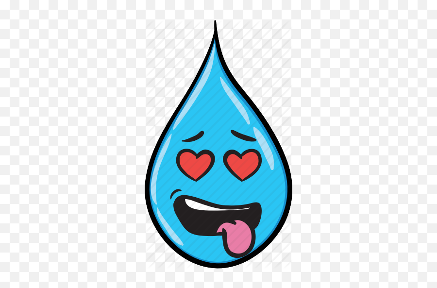 Cartoon Drop Emoji Rain Smiley Icon - Happy,Raindrop Emoji