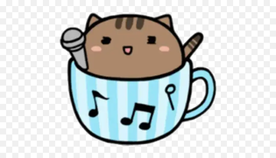 Cat In A Cup Stickers For Whatsapp - Sticker Emoji,Cat And Zzz Emoji