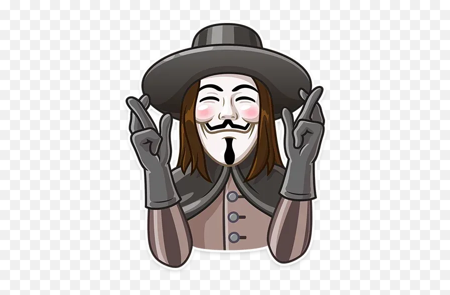 Guy Fawkes Stickers - Stickers Vendetta Whatsapp Emoji,Guy Fawkes Emoji