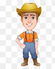 Farmer Man With Hat Cartoon Vector - Character Emoji