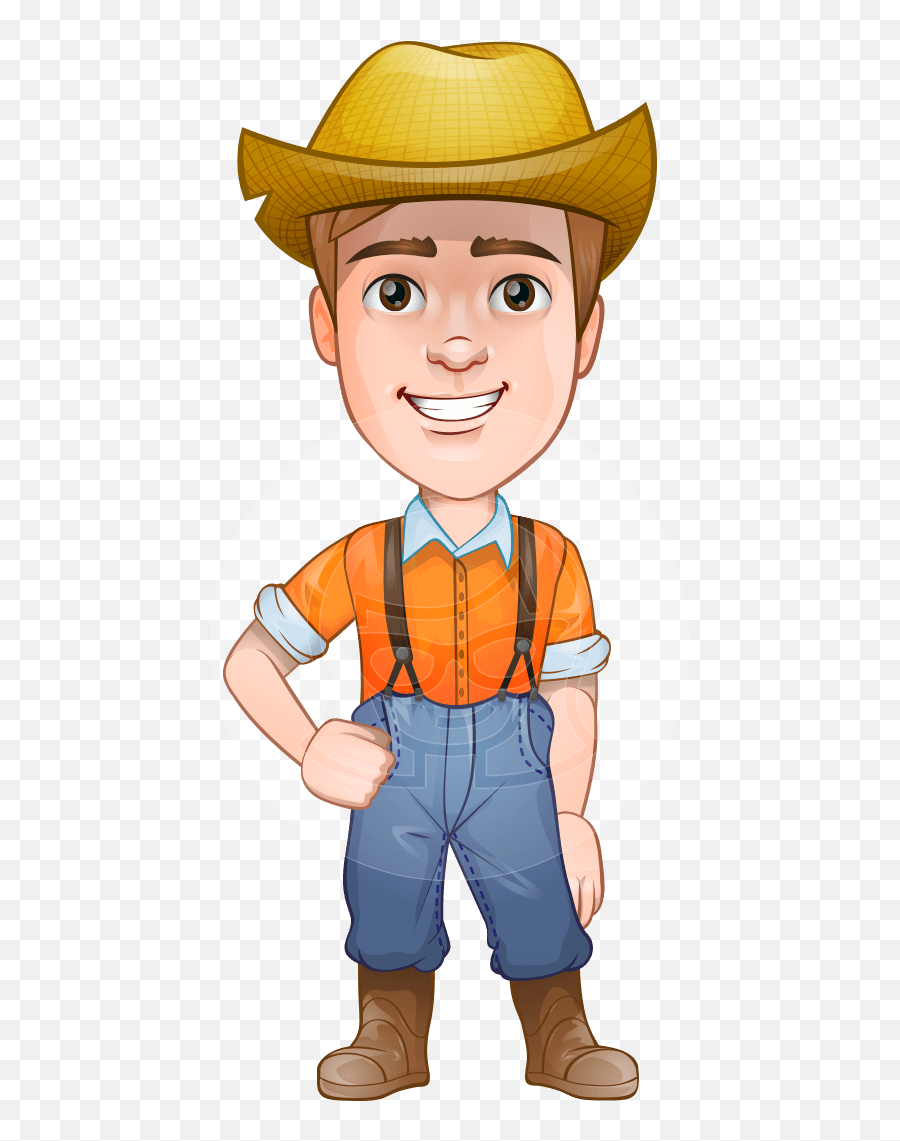 Farmer Man With Hat Cartoon Vector - Cartoon Farmer Character Emoji,Farming Emoji