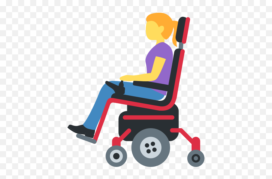 Woman In Motorized Wheelchair Emoji - Electric Wheelchair Emoji,Wheel Chair Emoji