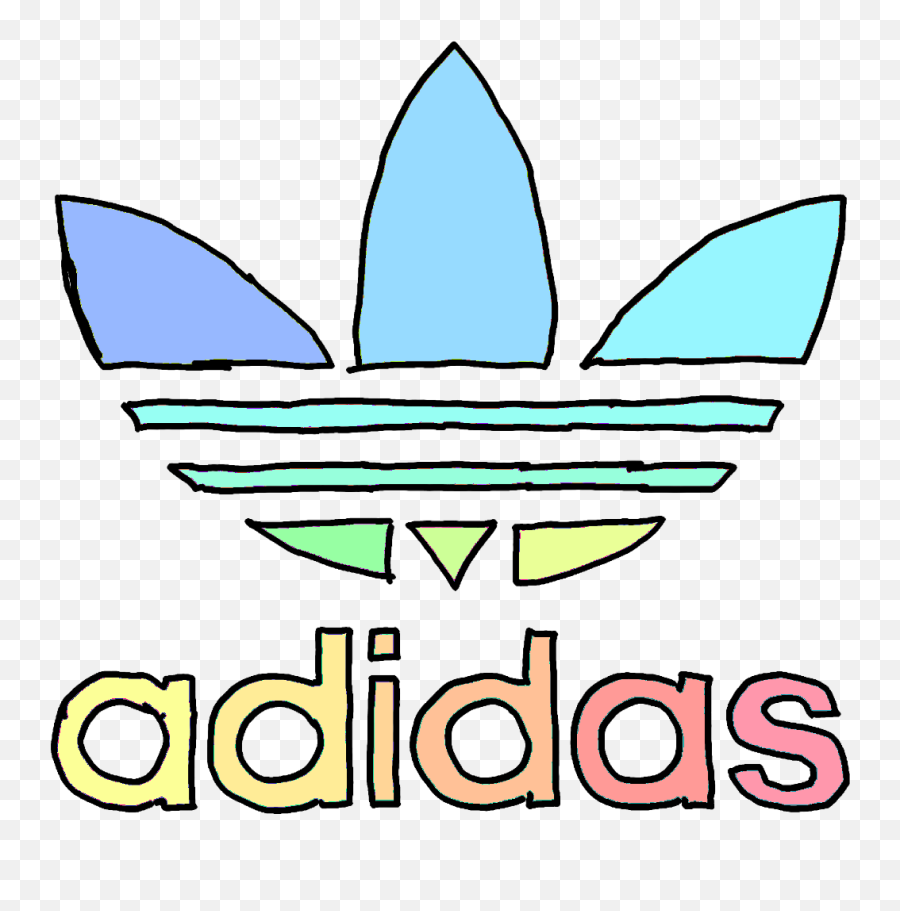 Adidas Logo Bunt Drawed Rainbow - Adidas Logo Bunt Emoji,Adidas Emoji