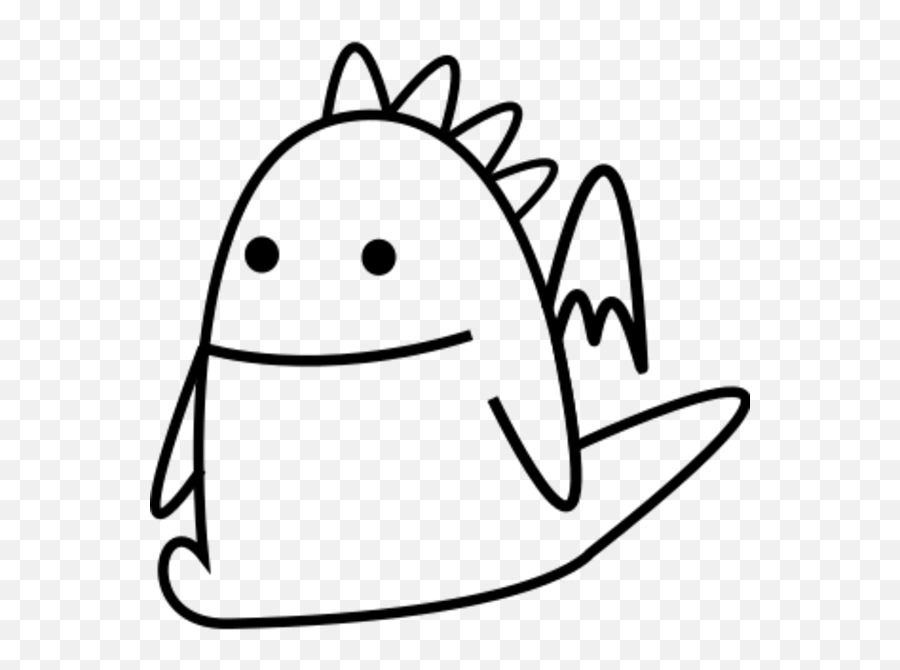 Draghetto Cartoon Character - Dragon Egg Cartoon Black And White Emoji,Rage Emoticon