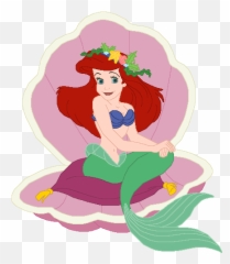 Disney Gif Little Mermaid - Mermaid In Shell Cartoon Emoji,Mermaid Emoticon