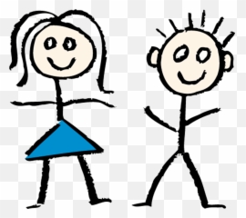 Clipart Boy Girl Stick - Boy Girl Stick Figures Emoji,Boy And Girl Emoji