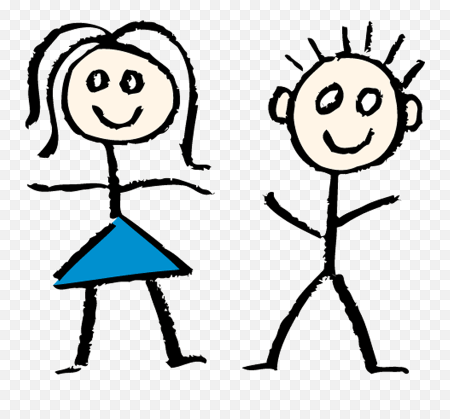 clipart of boy and girl stick figures