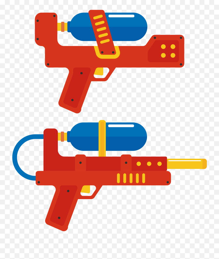 Download Vector Orange Toy Gun Png Download - Water Gun Water Gun Vector Art Emoji,Ak Emoji
