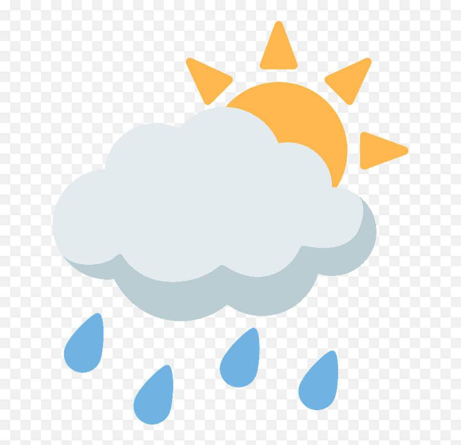 Sun Behind Rain Cloud Emoji Clipart - Previsão Do Tempo Para Dia 1 De Dezembro De 2020,Raindrop Emoji