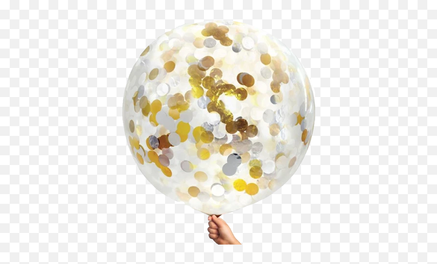 Gold And White Confetti Jumbo Balloon - Balloon Emoji,Confetti Ball Emoji