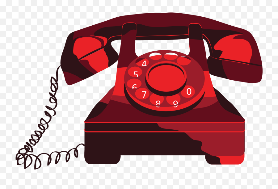 Red Telephone Vector Image - Transparent Background Telephone Clipart Emoji,Magnifying Glass Fish Emoji