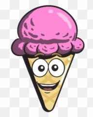 Ice Cream Cone Emoji Cartoon Icon -