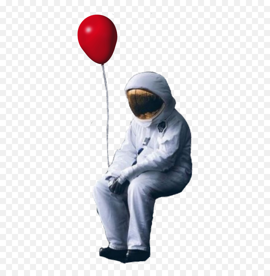 Astronaut Red Balloon Redballoon Sitting Dream Dreams - Astronaut Sitting Png Emoji,Red Balloon Emoji