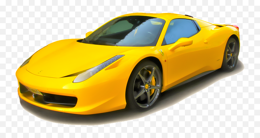 Ferrari 458 Sports Car - Yellow Ferrari Car Png Emoji,Fast Car Emoji