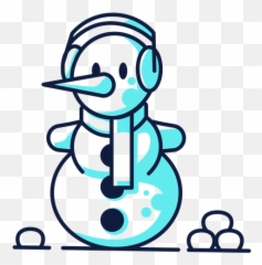 Cute Snowman Headphone Scarf Cyan Duotone - Transparent Png Scarf Emoji,Scarf Emoji