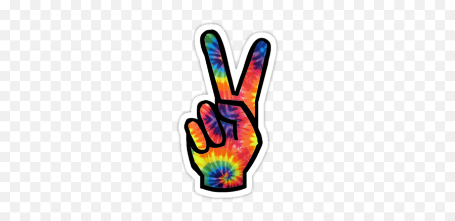 Tie Dye Peace Sign Sticker Hand Sticker Hipster Laptop - Tie Dye Peace Sign Hand Emoji,Shaka Emoji Iphone