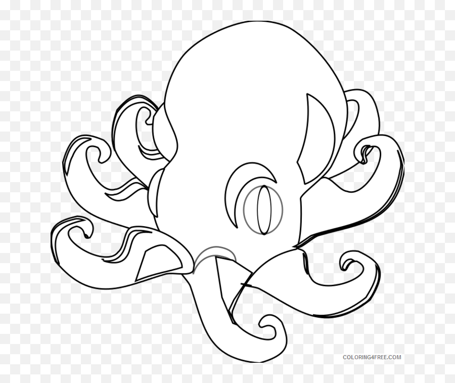 Octopus Outline Coloring Pages Octopus Printable - Dot Emoji,Octopus Emoji