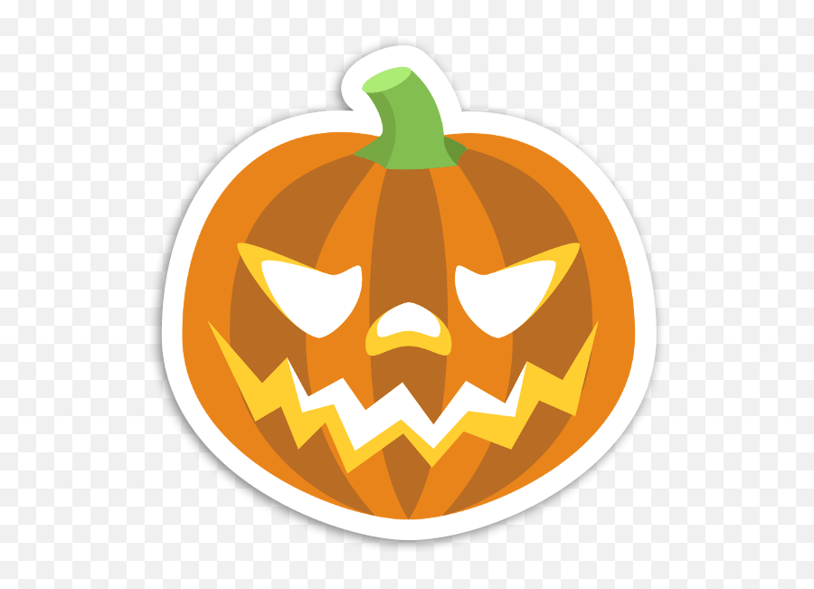 Emoji Sticker Orange Pumpkin - Jack O Lantern Sticker,O Emoji