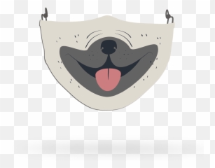 Kids Dog Face Covering Print - Happy Emoji