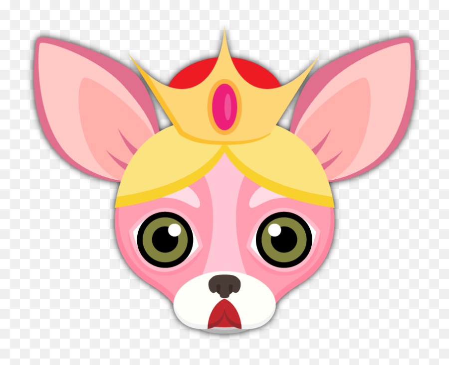 Pink Valentines Chihuahua Emoji Stickers - Chihuahua,Princess Emoji