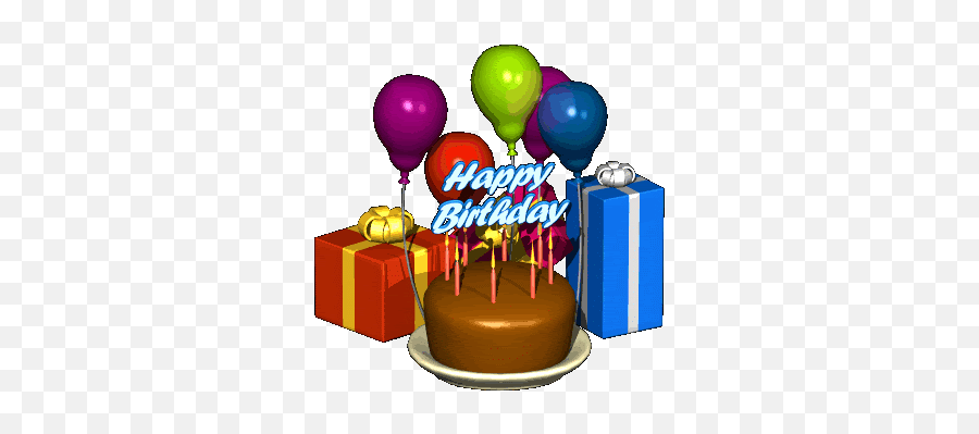 Happy Birthday Gifs Animated Wishes For Birthday - Giphy Birthday Cake And Balloons Emoji,Happy Birthday Animated Emoji