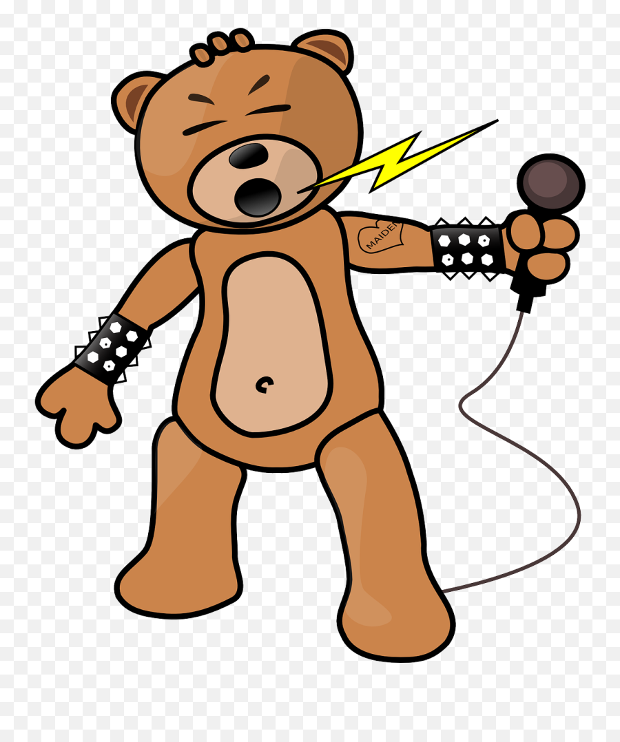 Bear Metal Rock Singing Rocking - Singing Bears Clipart Emoji,Alaska Flag Emoji