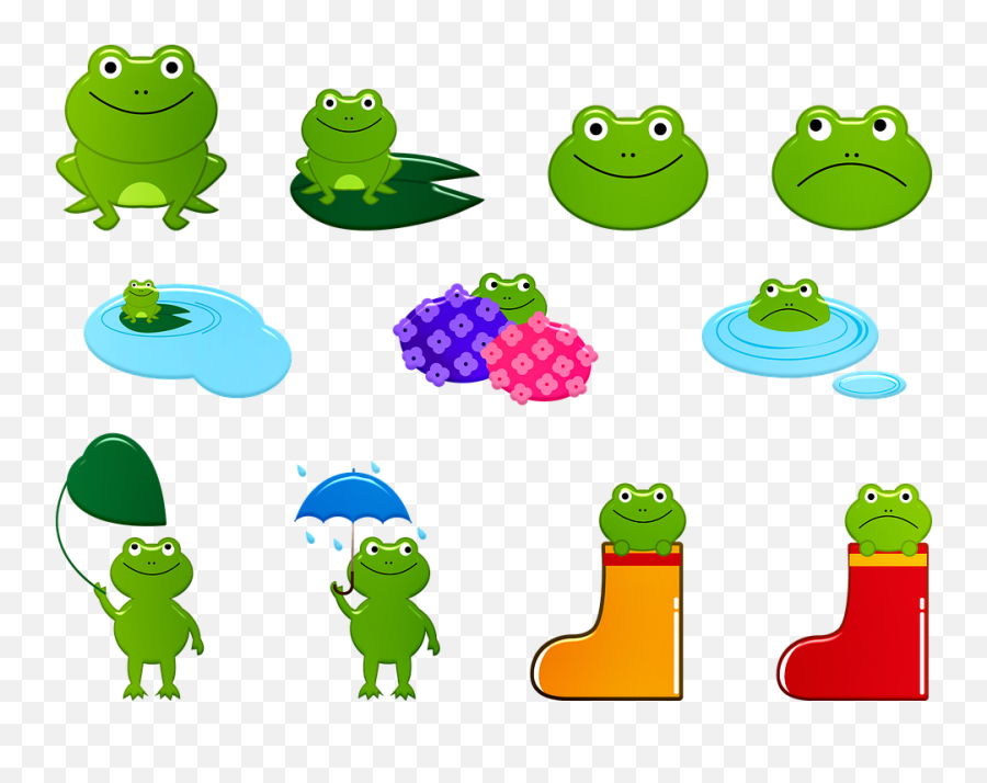 Frog Kawaii Rainy Season - Rainy Season Frog Emoji,Kawaii Emoticon