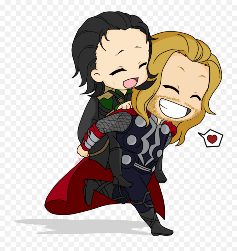Brotherly Love Clipart - Loki And Thor Chibi Emoji,Brother And Sister Emoji