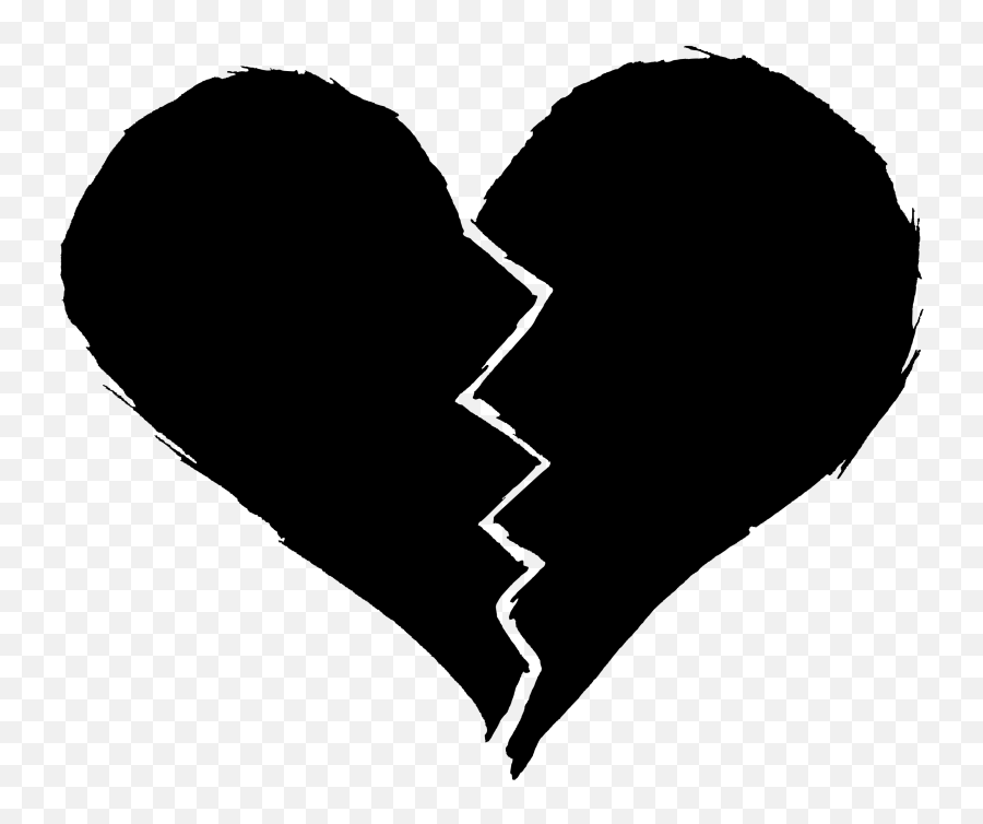 Download Black Heart Png - Black Broken Heart Png Emoji,Broken Heart Emoji Png