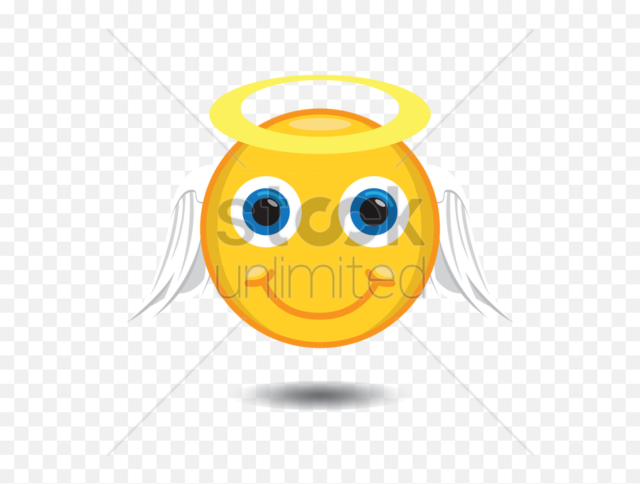 Angel Smiley Vector Image - Smiley Emoji,Emoticon Angel