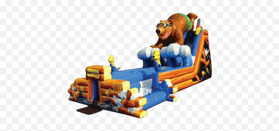 Inflatable Sports Games For Rent New York Clownscom - Bear Camp Water Slide Emoji,Emoji Bear Pig Tiger Book