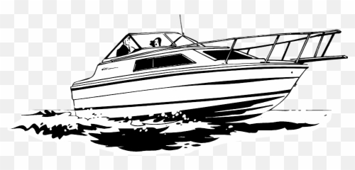 Motorboat - Clip Art Library Yacht Clipart Black And White Emoji