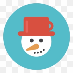 Snowman Icon Flat Christmas Circle Iconset fps - Png Emoji