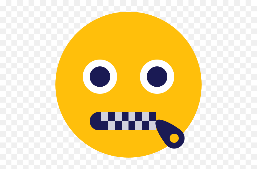 Emoji Lips Speechless Zipped Icon - Smiley,Speechless Emoji