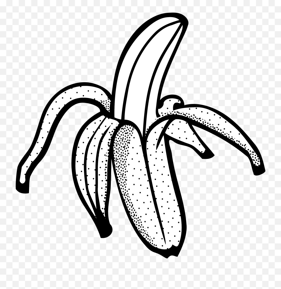 Banana Line Art Png Transparent Png - Banana Clip Art Black And White Emoji,Banana Emoji