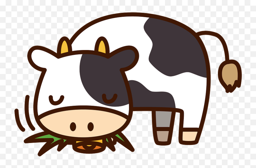 Cow Eating Grass Clipart Free Download Transparent Png - Cow Eating Clipart Png Emoji,Emoji Cow