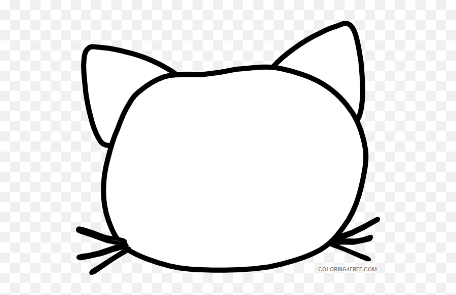 Cat Outline Coloring Pages Cat Head Outline Clip Art - Printable Cat Outline Coloring Page Emoji,Head Pat Emoji