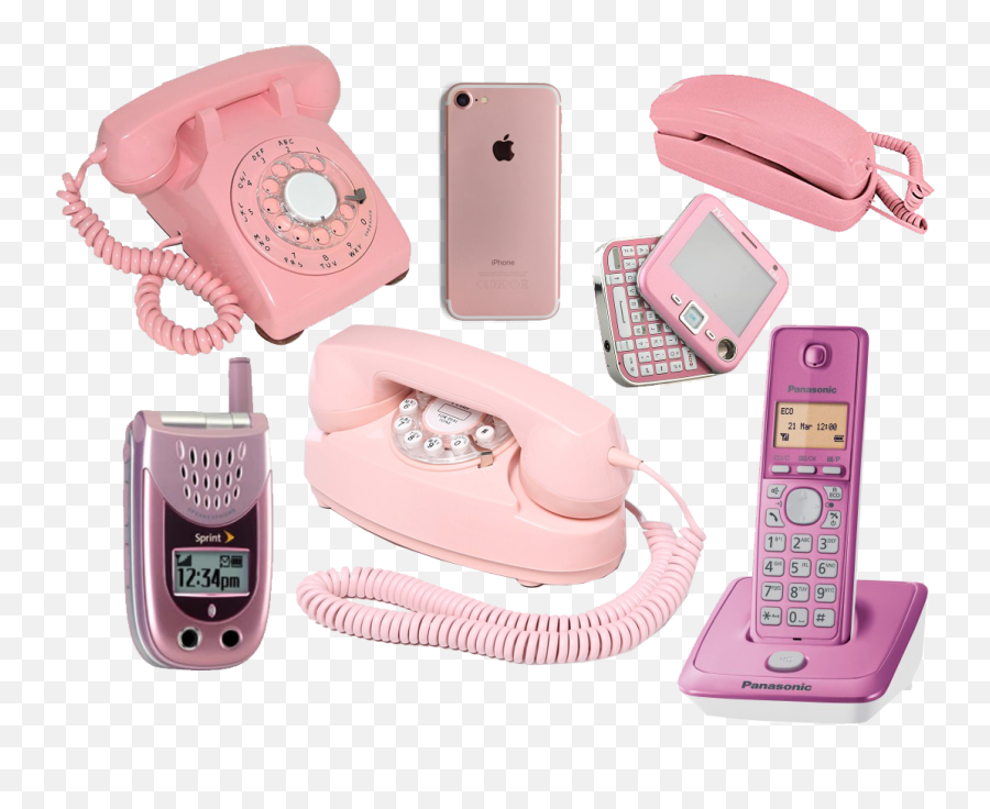 Jess Mac Phone Tech School Girly Things - Pink Vintage Telephone Png Emoji,Emoji Knapsack