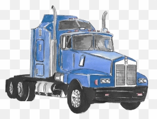 Truck Drawing Watercolor Blue Isolated - Trailer Azul Png Emoji,Firetruck Emoji