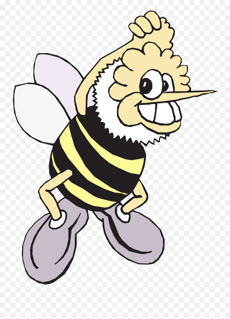 Happy Bee Wings Insect Smile - Bee Animated Emoji,Bee Emoticon