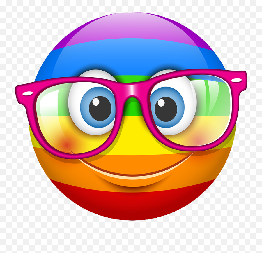 Rainbow Smileys Stickers - Rainbow Clipart Smiley Face Emoji,Rainbow Emoticons