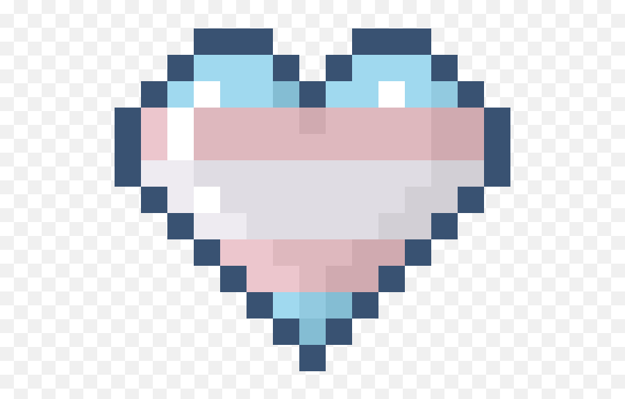 8 Bit Heart Transparent Emoji,Trans Flag Emoji