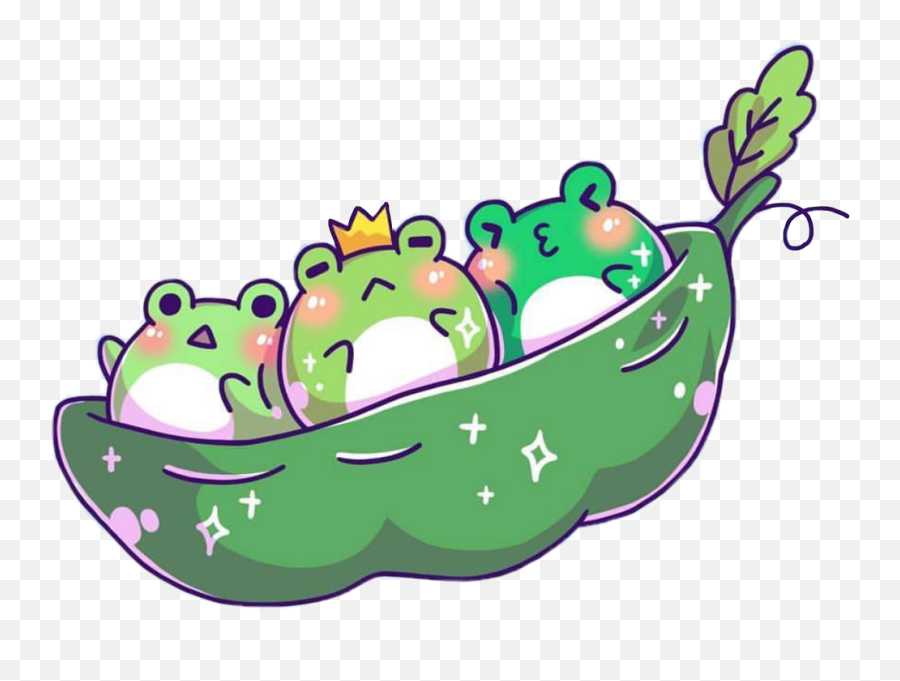 Frog Frogs Kawaii Cute Green Crown - Kawaii Cute Frog Drawing Emoji,Peapod Emoji