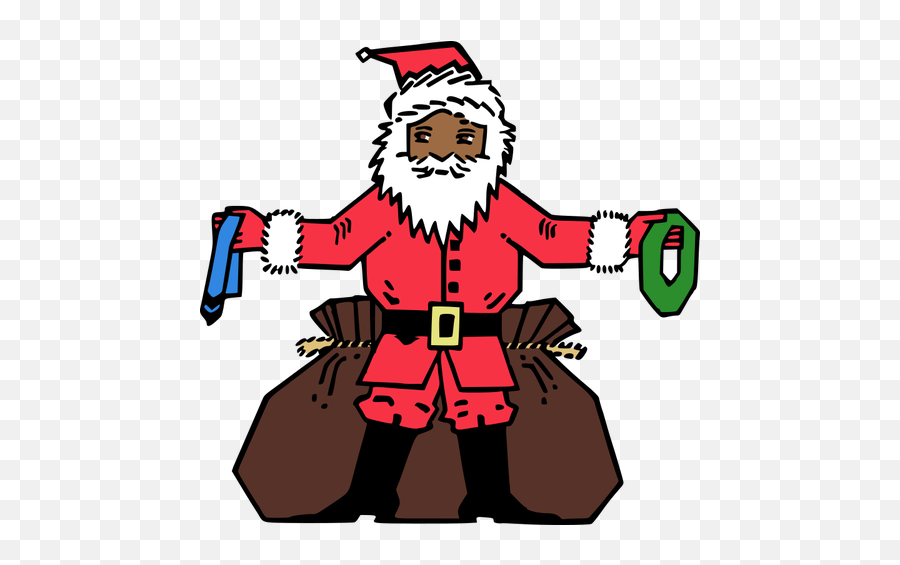 Santa Giving Presents Image - Santa Claus Emoji,Santa Sleigh Emoji